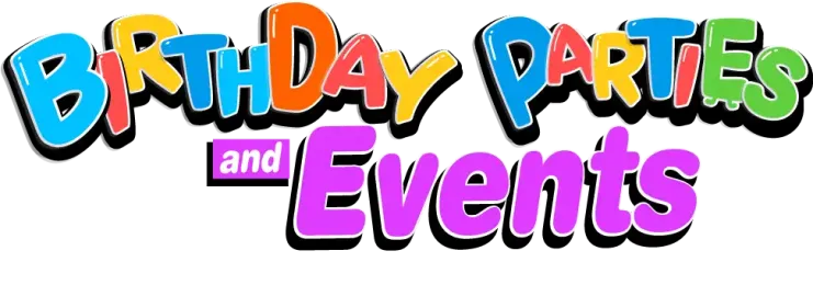 Birthday parties and events header text displaying birthday party ideas and events in Houston and surrounding areas.