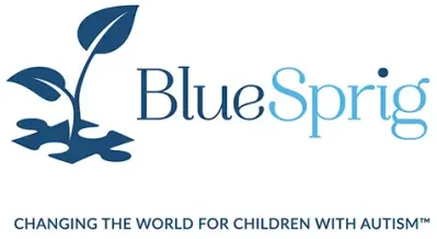 Blue Sprig-Changing the world for children with autism; logo