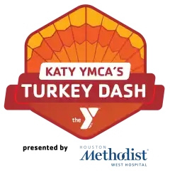 YMCA Turkey Dash logo for 2025 presented by Houston Methodist Hospital