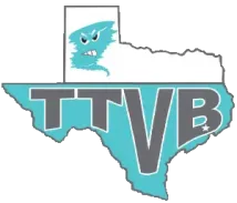 Texas Tornados Volleyball logo; volleyball camps