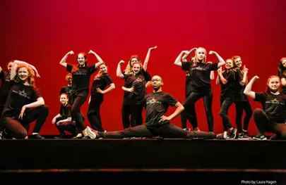 theater camps and classes for kids; Humphrey's School of Musical Theatre on stage